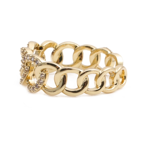 Infinity Love Figure 8 Chain Link Ring Copper Micro Set White Zircon Adjustable Open Fashion Jewelry Gift For Women