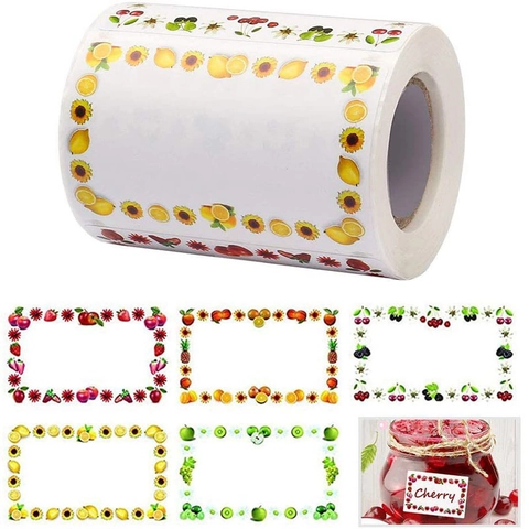 Etichette Da Cucina Scrivibili Impermeabili All'Olio Adesivi In Carta Sintetica Per Barattoli Bottiglie Bordo Frutta Fiori