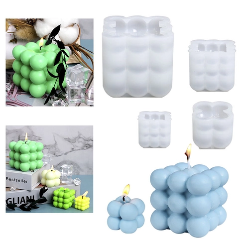 Moule À Bougie Cube Bulle Silicone DIY Savon Artisanal Résine Artisanat Flexible Antiadhésif Multi Cavités Décoratif Maison