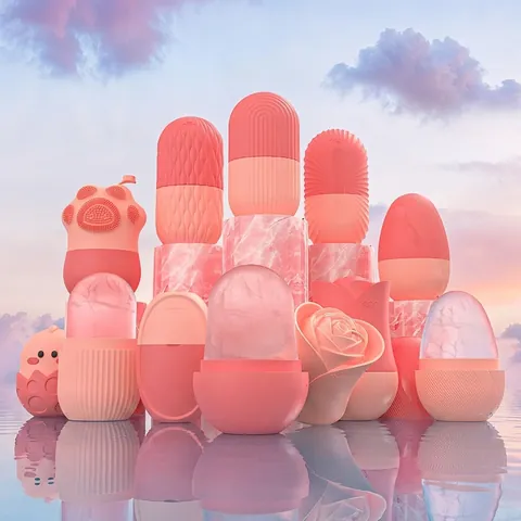 Silicone Facial Ice Roller Reusable Face Massager Mold For Skin Care Pore Shrinking Swelling Relief DIY Beauty Tools