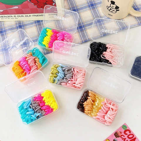 Colorful Hair Elastics High Elasticity Rubber Bands Seamless Hair Ties For Girls Candy Colors Hair Accessories