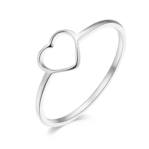 Anello A Cuore Svuotato In Acciaio Inossidabile Gioiello Da Dito Geometrico Minimalista Da Donna Accessorio Di Moda Quotidiano