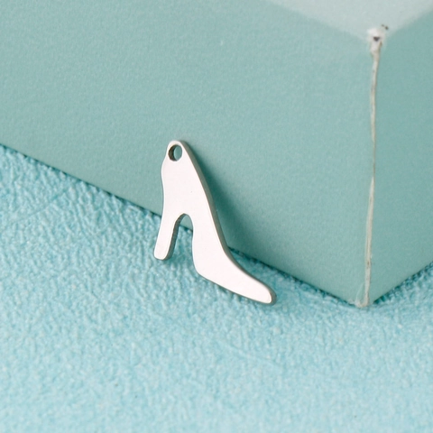 Ciondoli Scarpa Con Tacco Alto Acciaio Inossidabile Mini Charms Foro Singolo Per Creazione Gioielli DIY Collana Moda