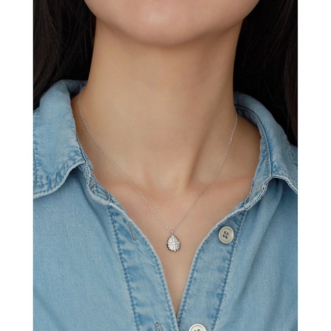 Collana In Argento Sterling 925 Con Pendente A Goccia Di Sole In Zircone Catena Di Clavicole Elegante Francese Gioielli Da Donna