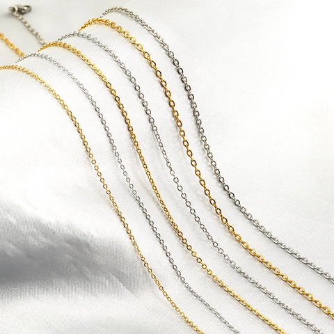 Stainless Steel Necklace Chain O-Link Cable Chain With Lobster Clasp Versatile DIY Jewelry Making Accessories For Women Men