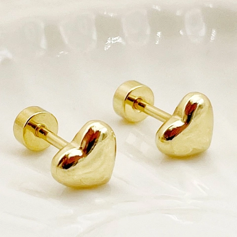 Edelstahl 14K Gold Vergoldete Mini Ohrstecker Für Damen Süße Herz Stern Mond Blatt Knoten Süßer Täglicher Stil Schmuck