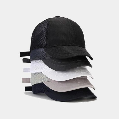 Mesh Honkbalpet Korte Klep Ruiterstijl Ademend Sneldrogend Verstelbaar Polyester Pet Voor Heren En Dames