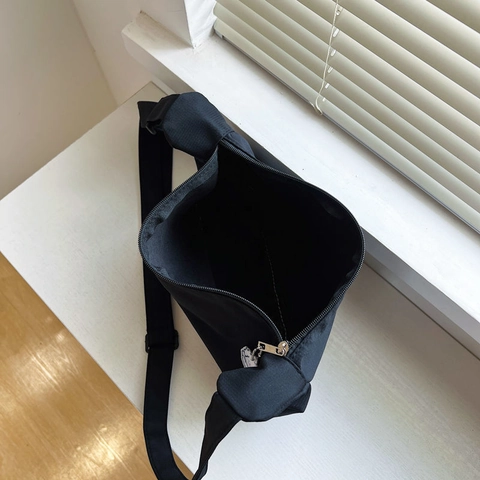 Nylon Hobo Shoulder Bag Large Capacity Crossbody Handbag With Cute Cartoon Pendant For Women Students Daily Casual Fresh Style