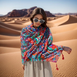 Scialle Sciarpa Con Stampa Vintage Boho Con Nappe Leggero Filato Di Bali Protezione Solare Per Donna Avvolgimento Geometrico Floreale