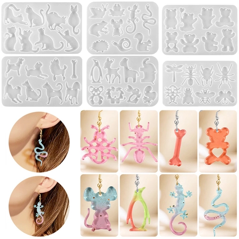 Animal Shape Silicone Molds Cat Dog Bear Insect For DIY Jewelry Making Resin Casting Pendants Handcrafted