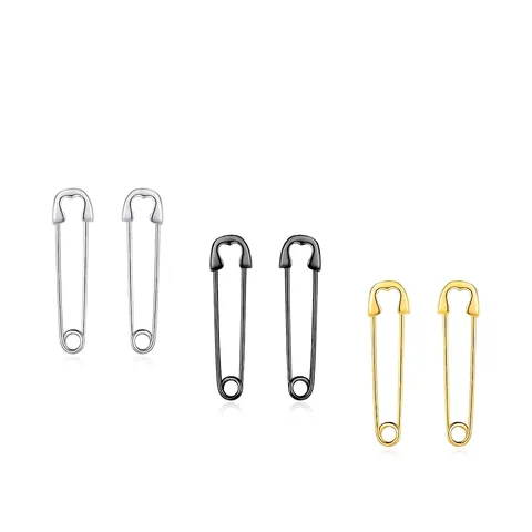 925 Sterling Silber Sicherheitsnadel Ohrringe Minimalistische Kreative Punk Stil Büroklammer Ohrreifen Schmuck Für Damen