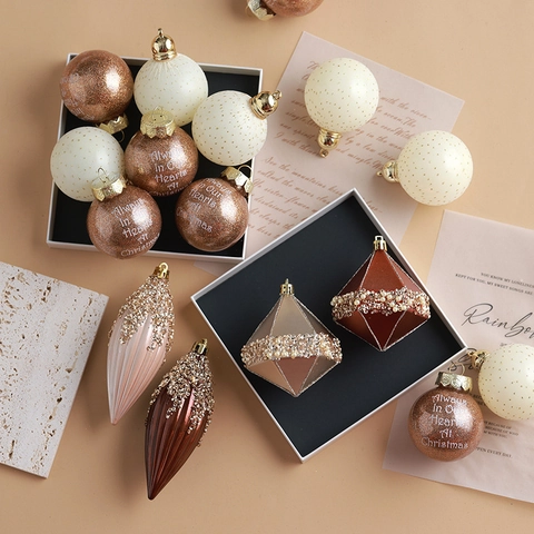 Addobbi Per Albero Di Natale Palline Set Plastica Glitter Künstliche Perle Pendenti Per Decorazioni Festive Casa