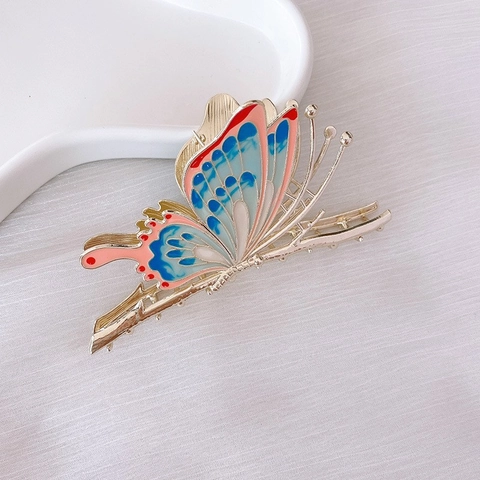 Molletta Per Capelli Farfalla Lega Smalto Elegante Fermaglio Squalo Accessori Con Nappa Perla Artificial Per Donna
