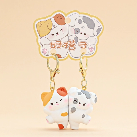 Simpatico Portachiavi Magnetico Con Animali da Cartone Animato Ciondolo in Resina Metallo per Coppie Amici Ciondolo per Borsa Regalo Creativo