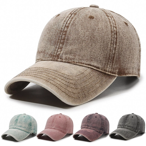 Gorra De Béisbol De Algodón Lavado Vintage Sombrero De Sol Retro Color Sólido Hebilla De Metal Ajustable Streetwear Deporte Unisex