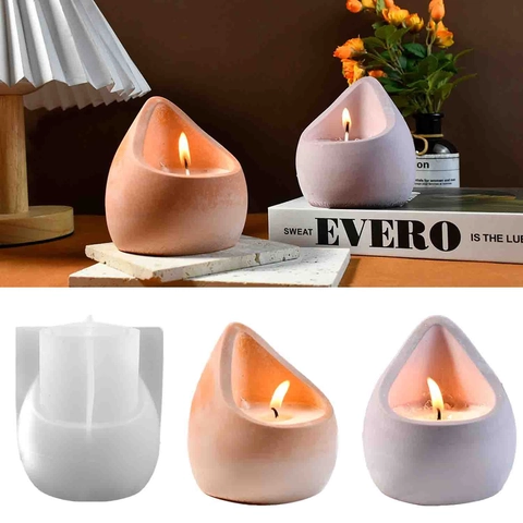 Moule En Silicone Pour Tasse À Bougie Larme DIY Fait Main Porte-Bougie D'Aromathérapie Boîte De Rangement En Plâtre
