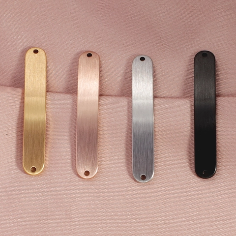 Connettore A Barra Curva Acciaio Inossidabile 304 Collegamento Doppio Foro Bracciale Collana Etichetta Per Creazione Di Gioielli DIY Metallo Spazzolato