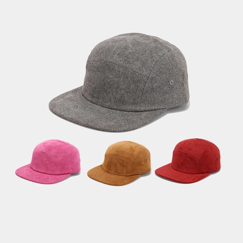 Retro Five Panel Suede Camper Hat Solid Color Wide Brim Adjustable Baseball Cap For Men And Women Fashion Trendy Style