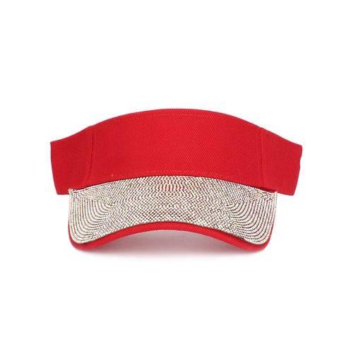 Women Rhinestone Sun Visor Hat Empty Top Sparkling Breathable UV Protection For Summer Outdoor Sports Adjustable