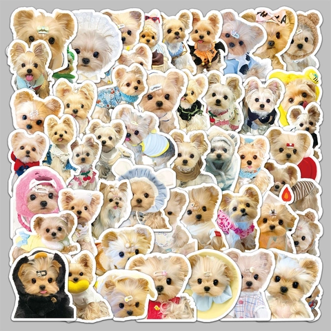 Autocollants Yorkshire Terrier PVC Imperméables Pour Ordinateur Portable Bagages Scrapbook Décoration Chien Mignon DIY