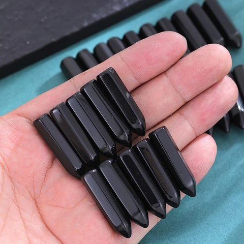 Natürlicher Schwarzer Obsidian Kristall Sechseckige Säule Polierte Spitze Heilstein Für Hausdeko Meditation