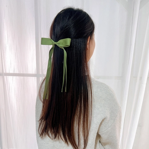Satin Schleife Haarklammer Mit Langem Band Elegante Enkelin Clip Süßes Haar Accessoires Für Frauen
