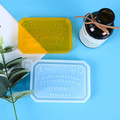 Divination Board Silicone Mold Resin Casting DIY Alphabet Numbers Symbols Mirror Surface Flexible Reusable Craft Tool