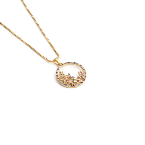 Schmetterling Anhänger Halskette Kupfer Bunte Zirkonia Rund Hohl Boxkette Kreativ Elegant Schmuck Geschenk Damen