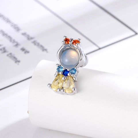 Zeemeermin Oorkraakbeen Stud Piercing Titanium Staal Koper Zirkoon Maansteen Zoete Cartoon Sieraden Cadeau Voor Vrouwen