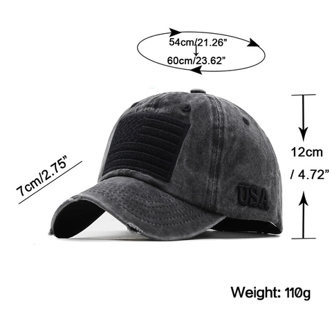 Cappello Baseball Cotone Lavato Toppa Bandiera USA Ricamo Vintage Regolabile Tattico Cappello Sole Esterno Uomini Donne