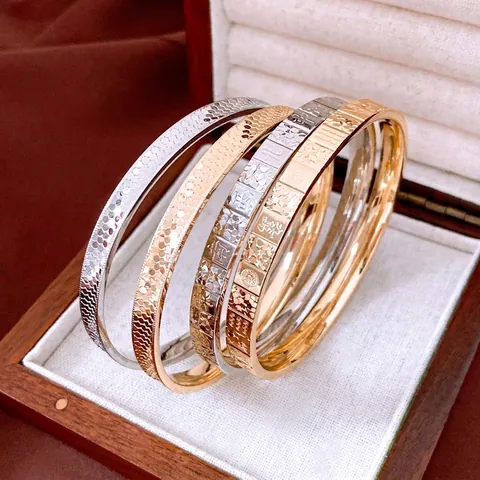 Bracciale Rigido In Rame Minimalista Con Motivo Texturizzato Gioielli Da Mano In Metallo Inciso Retro Per Donna Accessorio Moda