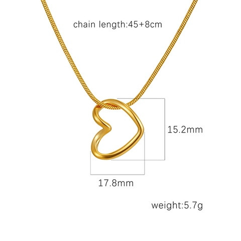 Collana Con Pendente A Cuore Acciaio Inossidabile Catena A Serpente Gioielli Cuore Cavo Irregolare Per Donna