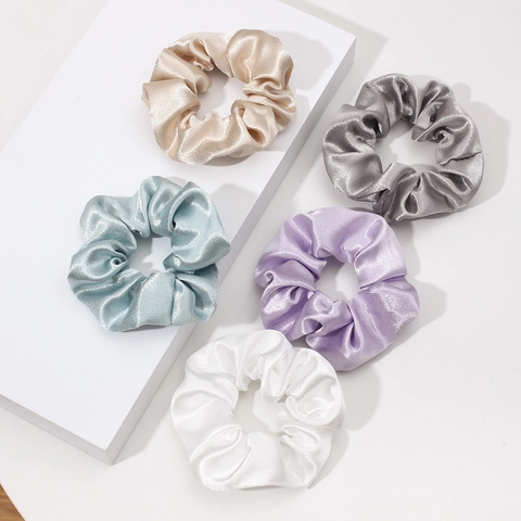 Elastic Hair Scrunchies Satin Satin Texture Solid Color Glossy Hair Ties For Women Girls Fashion Accessories