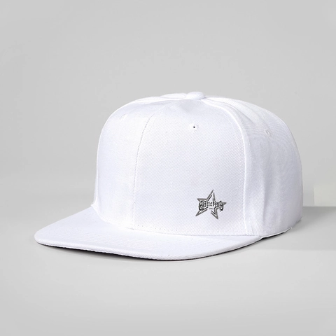 Snapback Baseball Cap Cotton Canvas Flat Brim Star Glittering Letter Embroidery Adjustable Streetwear Hat For Men Women