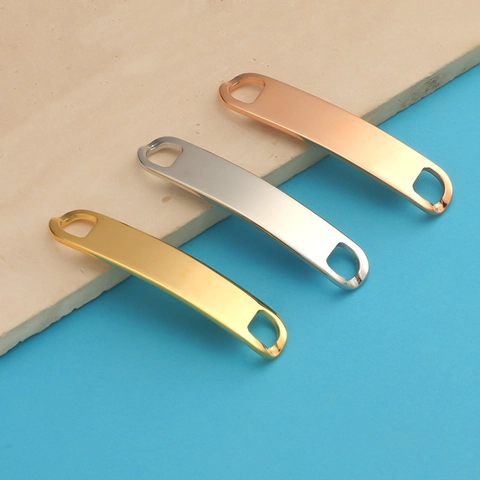 Conectores De Barra Curva De Acero Inoxidable Colgantes De Tira Larga Para Hacer Pulseras Collares DIY Accesorios De Joyería