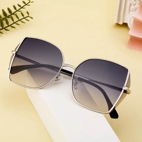 Gafas De Sol Para Mujer Con Montura Metálica Irregular Lentes De Nailon Protección UV400 Moda Retro Tendencia Aire Libre