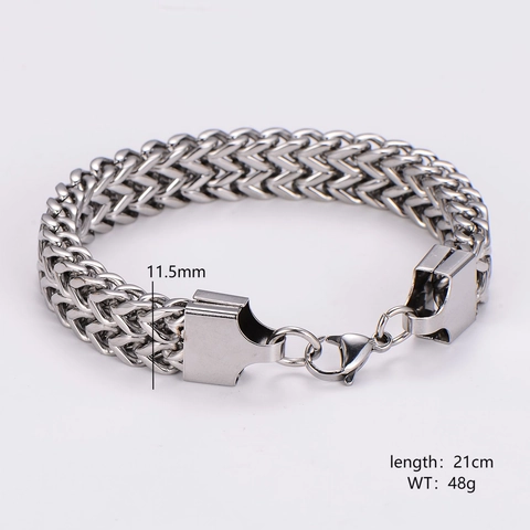 Retro 304 Edelstahl Mesh Kette Armband Hip Hop Punk Mode Poliert Bold Link Schmuck Für Herren Damen