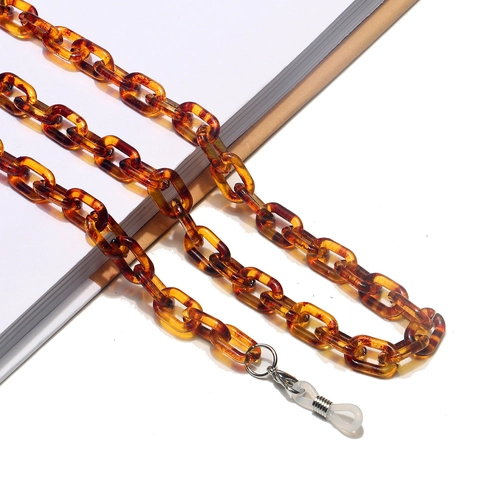 Cadena De Gafas De Acrílico Leopardo Carey Resina Cordón Para Gafas Antideslizante De Silicona Para Gafas De Sol