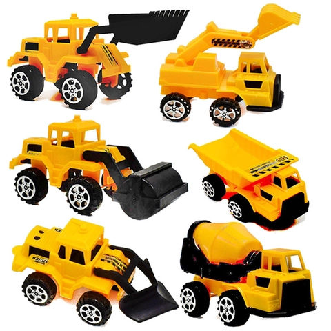 Plastic Engineering Construction Vehicle Excavator Bulldozer Roller Cement Truck Toy Sliding Inertia Simulation For Kids