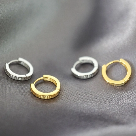 Römische Ziffern Hohle Creolen Kupfer Poliert Minimalistisch Pendler Stil Für Damen