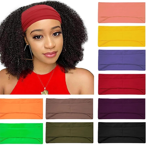 Sports Headband Polyester Spandex Sweat Wicking Breathable Yoga Running Fitness Workout Hairband Solid Color Twist For Men Women