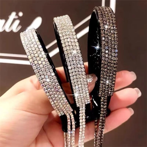 Pinza De Pelo Con Borla De Strass Creador De Moños Brillantes Soporte Elegante Para Cola De Caballo Accesorios Para Mujer