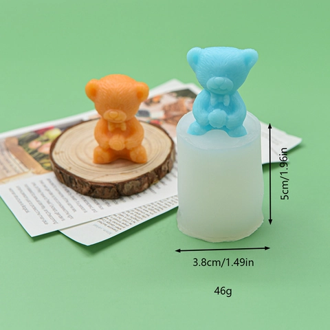 3D Bär Silikonform Zum Backen Kuchen DIY Aromatherapie Kerze Seifenherstellung Gips Dekoration Handwerk Zubehör