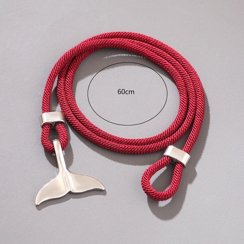 Bracciale In Corda Intrecciata Con Pendente Coda Di Balena Multistrato Stile Nautico Spiaggia Unisex