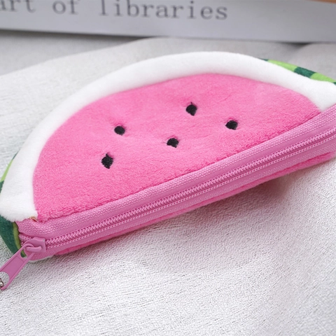 Portamonete In Peluche Forma Frutta Anguria Arancia Kiwi Morbida Cerniera Mini Portafoglio Pendente Per Borsa Bambini Ragazze