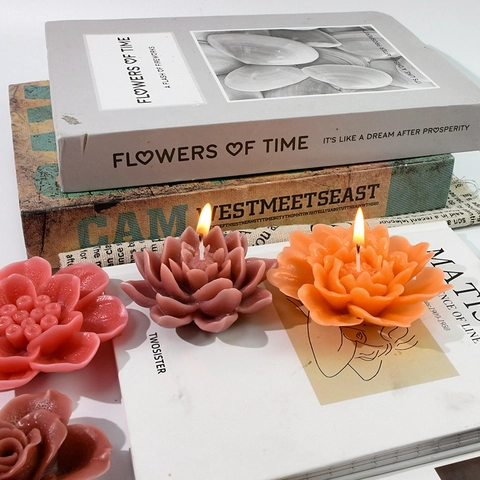 3D Bloem Siliconen Kaarsvorm DIY Handgemaakte Roos Pioen Lotus Vorm Voor Aromatherapie Zeep Taart Decoratie Was Ambacht