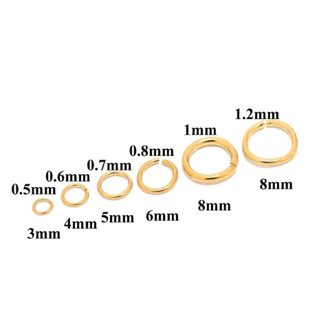 Open Jump Rings Stainless Steel Vacuum Gold Plated Jewelry Making Connectors DIY Findings Round Polished Crafting Parts