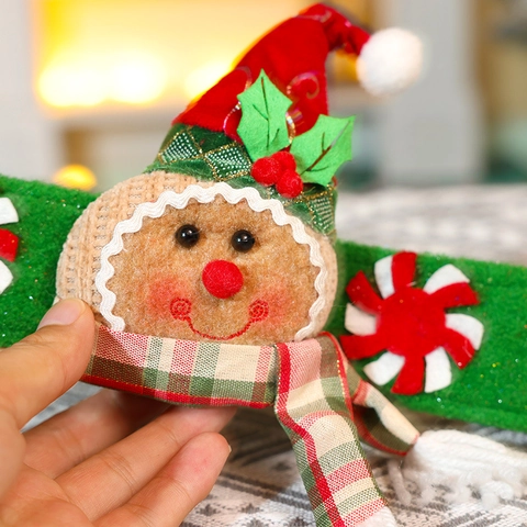 Boucle De Rideau De Noël Bonhomme Pain Épice Attache En Tissu Décor Fenêtre Maison Vacances Poupée Peluche Crochet