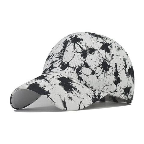 Gorra De Béisbol Tie Dye Algodón Poliéster Gorro Coleta Hebilla Metal Ajustable Estampado Salpicaduras Deporte Exterior