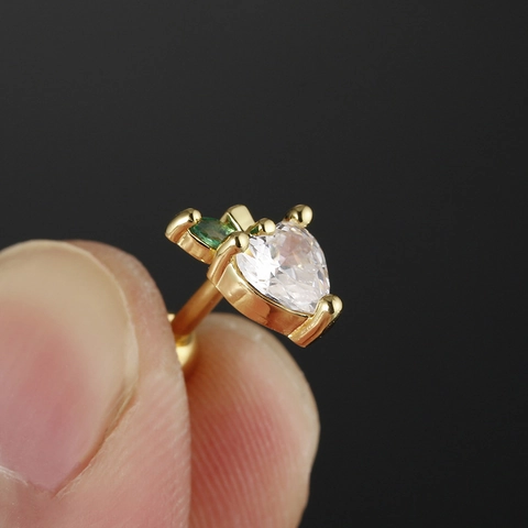 Edelstahl Knorpel Ohrstecker Zirkonia Stern Herz Kreuz Blume Form Schraubkugelverschluss Piercing Für Damen Herren